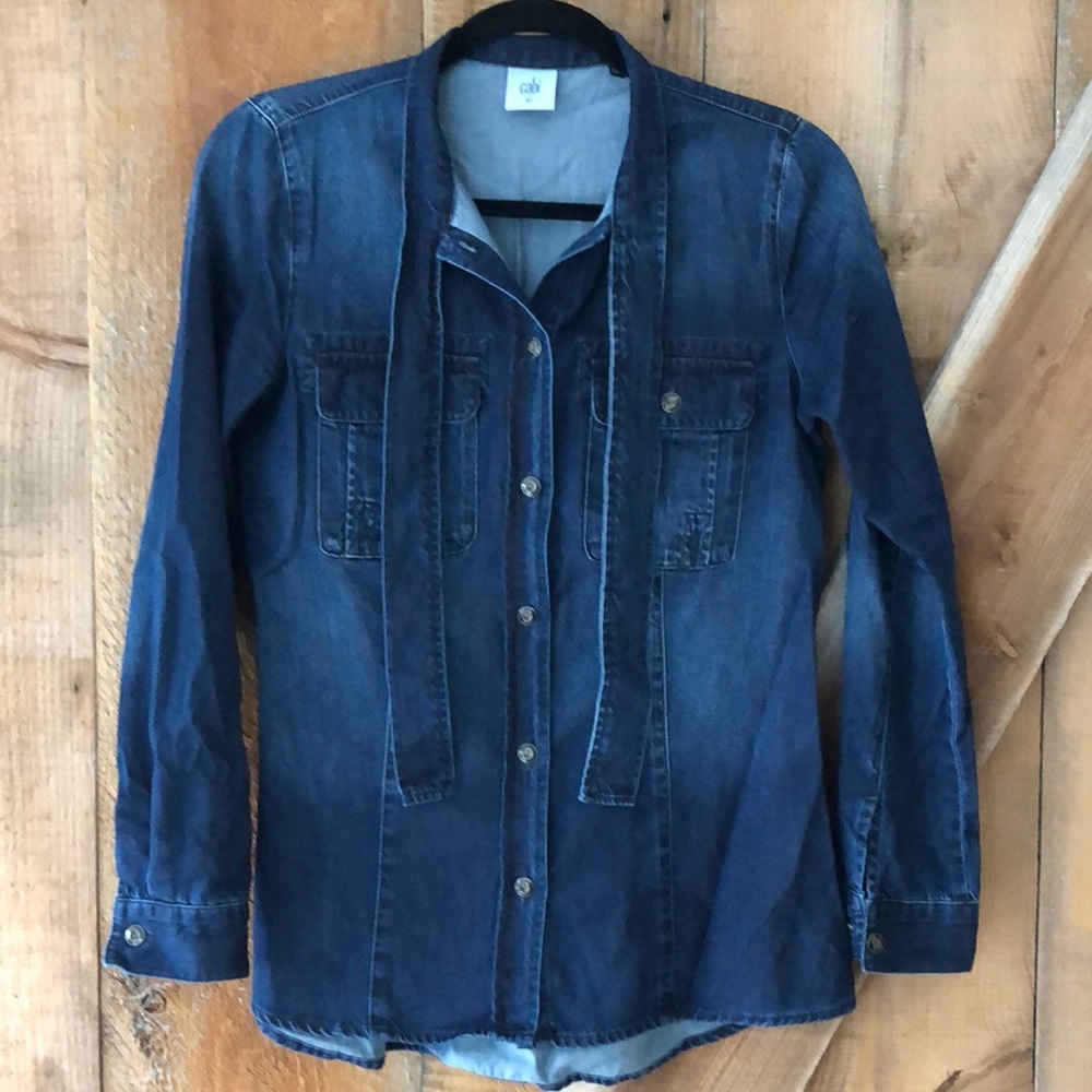 CABI dark denim top size XS